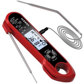 img 4 attached to Collapsible Meat Thermometer, GUDDIA Dual Probe Instant Read Food Thermometer – Sturdy & Durable Digital Thermometer for Meat with Backlight, Magnet – Ideal for Kitchen Cooking, BBQ