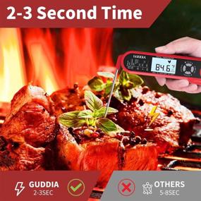 img 3 attached to Collapsible Meat Thermometer, GUDDIA Dual Probe Instant Read Food Thermometer – Sturdy & Durable Digital Thermometer for Meat with Backlight, Magnet – Ideal for Kitchen Cooking, BBQ