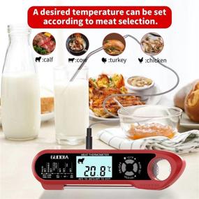 img 1 attached to Collapsible Meat Thermometer, GUDDIA Dual Probe Instant Read Food Thermometer – Sturdy & Durable Digital Thermometer for Meat with Backlight, Magnet – Ideal for Kitchen Cooking, BBQ