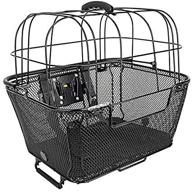 sunlite racktop/handlebar pet-friendly qr basket, 15.7 x 16.9 x 12, black logo