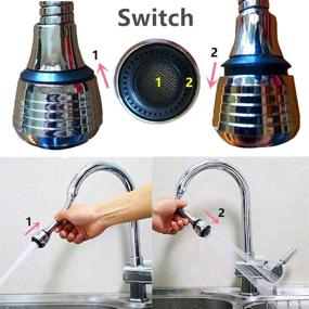 img 1 attached to 🚰 Enhance Your Kitchen experience with the Flexible Faucet Sprayer Attachment - 360° Aerator Extender for Hot and Cold Water (Silver)