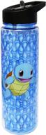 🌊 pokemon squirtle water bottle: bpa free, 24 oz, water droplet design logo