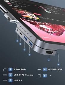 img 3 attached to 🔌 Baseus Hub Adapter: Independent Type Earphone Jack for Enhanced Connectivity