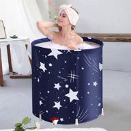 🛀 foldable bathtub portable soaking bath tub – eco-friendly blue sky shower stall tub logo