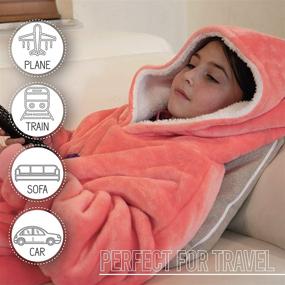 img 1 attached to 🧥 BLUENIDO Hooded Blanket for Kids' Bedding - Wearable and Cozy Kids Bedding