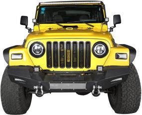 img 1 attached to 🚙 u-Box 7pcs TJ Grille Insert Clip-in Honeycomb Front Mesh Guard for 97-06 Jeep TJ Wrangler Sport, Rubicon, X, TJ Rubicon Unlimited, and TJ Wrangler Unlimited