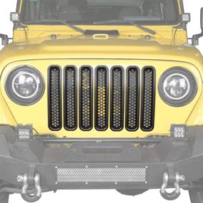 img 3 attached to 🚙 u-Box 7pcs TJ Grille Insert Clip-in Honeycomb Front Mesh Guard for 97-06 Jeep TJ Wrangler Sport, Rubicon, X, TJ Rubicon Unlimited, and TJ Wrangler Unlimited