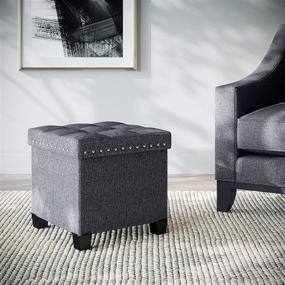 img 4 attached to Nathan James Foldable Storage Ottoman Furniture