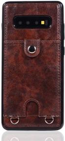 img 3 attached to 👜 Jaorty PU Leather Wallet Case: Necklace Lanyard Cover for Samsung Galaxy S10 - Brown