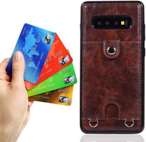 img 1 attached to 👜 Jaorty PU Leather Wallet Case: Necklace Lanyard Cover for Samsung Galaxy S10 - Brown