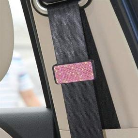 img 4 attached to 🚗 Savori Car Seat Belt Adjuster: Bling Pink Universal Auto Shoulder Neck Strap Positioner Locking Clip for Ultimate Safety and Comfort