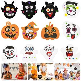 img 4 attached to 🎃 Halloween Pumpkin Decorating Craft Stickers: 16Pcs Assorted Set for Kids, Includes 12Pcs DIY Foam Pumpkins and 250Pcs Diamond Stickers for Halloween Crafts