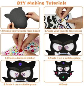 img 1 attached to 🎃 Halloween Pumpkin Decorating Craft Stickers: 16Pcs Assorted Set for Kids, Includes 12Pcs DIY Foam Pumpkins and 250Pcs Diamond Stickers for Halloween Crafts