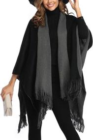 img 4 attached to Epsion Womens Cardigan Poncho Sweater Women's Accessories in Scarves & Wraps