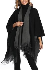 img 2 attached to Epsion Womens Cardigan Poncho Sweater Women's Accessories in Scarves & Wraps