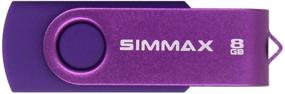 img 1 attached to 📀 SIMMAX 8ГБ флеш-накопители USB - Пакет из 5 штук, память USB 2.0 с поворотным дизайном - складные USB-накопители-ручки - пять смешанных цветов: черный, синий, зеленый, фиолетовый, красный (смешанный цвет 1)