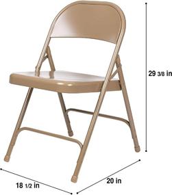 img 2 attached to OEF Furnishings (4 Pack), Beige Heavy Duty Steel Folding Chair Set: Convenient and Sturdy Seating Solution