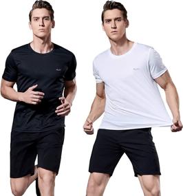 img 1 attached to 👕 HIBETY Men's Short Sleeve T-Shirt - Pack of 1 or 3, Quick Dry & Breathable Athletic Shirts - Lightweight Gym Workout Tops