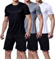 👕 hibety men's short sleeve t-shirt - pack of 1 or 3, quick dry & breathable athletic shirts - lightweight gym workout tops logo