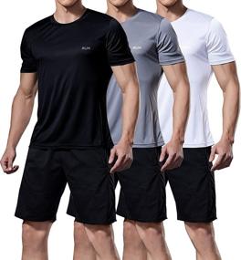 img 4 attached to 👕 HIBETY Men's Short Sleeve T-Shirt - Pack of 1 or 3, Quick Dry & Breathable Athletic Shirts - Lightweight Gym Workout Tops