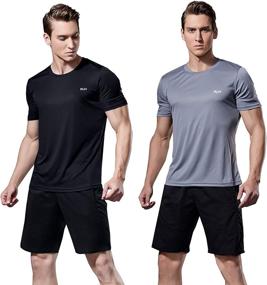 img 2 attached to 👕 HIBETY Men's Short Sleeve T-Shirt - Pack of 1 or 3, Quick Dry & Breathable Athletic Shirts - Lightweight Gym Workout Tops