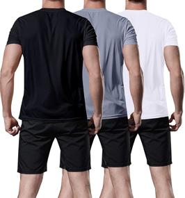 img 3 attached to 👕 HIBETY Men's Short Sleeve T-Shirt - Pack of 1 or 3, Quick Dry & Breathable Athletic Shirts - Lightweight Gym Workout Tops