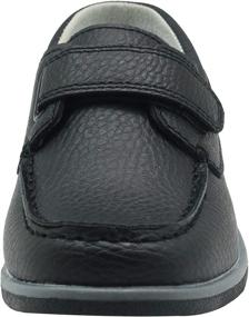 img 3 attached to Apakowa Kids Boys Loafers: Trendy Slip-On Boat Shoes with Strap for Toddlers, Little Kids & Big Kids