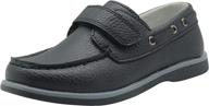 apakowa kids boys loafers: trendy slip-on boat shoes with strap for toddlers, little kids & big kids logo