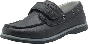 img 4 attached to Apakowa Kids Boys Loafers: Trendy Slip-On Boat Shoes with Strap for Toddlers, Little Kids & Big Kids