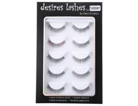 img 4 attached to 👀 EMILYSTORES DESIRES LASHES Natural Strip Eyelashes Multipack - Set of 5 Pairs, 02 Tuesday