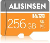 📸 карта памяти micro sd класса 10 на 256 гб - микро память высокой скорости с адаптером для камеры, bluetooth-динамика, пк, смартфона. логотип