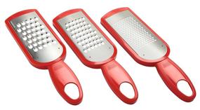 img 1 attached to KUHN RIKON 20190 Swiss Grater Set of 3: Efficiently Grate and Store with Red Storage Caddy