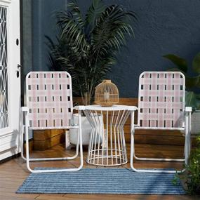 img 4 attached to 🌸 Novogratz Poolside Gossip Collection Rosewater Priscilla Folding Chairs, 2-Pack