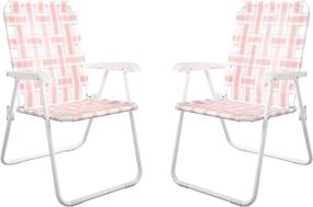 img 3 attached to 🌸 Novogratz Poolside Gossip Collection Rosewater Priscilla Folding Chairs, 2-Pack