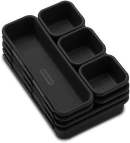 img 1 attached to 📦 Madesmart 8-Piece Interlocking Bin Pack-Carbon Collection: Ultimate Customizable Storage Solution, Durable, Easy to Clean & BPA-Free