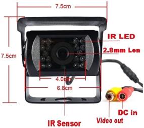img 1 attached to 📷 18 LED IR Night Vision Waterproof Reversing Parking Backup Camera with 9&#34; LCD Monitor for Bus Truck Monitorhome Long Vehicle Rear View Kit