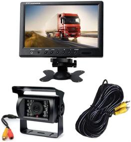 img 4 attached to 📷 18 LED IR Night Vision Waterproof Reversing Parking Backup Camera with 9&#34; LCD Monitor for Bus Truck Monitorhome Long Vehicle Rear View Kit