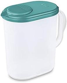 img 3 attached to 🥤 Sterilite 1 Gallon Pitcher: BPA-free, Dishwasher and Freezer-safe, Perfect for Water, Tea, and Juices - Blue Atoll Lid with Clear Base