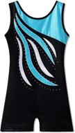 baohulu gymnastics embroidery biketards b165_blackblue_140 sports & fitness in other sports logo