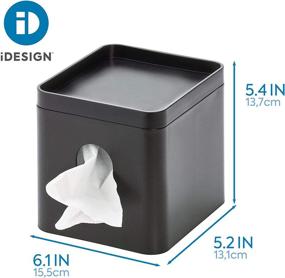 img 2 attached to Matte Black iDesign Cade Facial Tissue Cover - Stylish Boutique Box Holder for Vanity, Countertops, Desk, Office, Dorm - Improved SEO