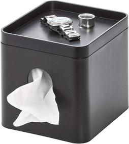img 4 attached to Matte Black iDesign Cade Facial Tissue Cover - Stylish Boutique Box Holder for Vanity, Countertops, Desk, Office, Dorm - Improved SEO