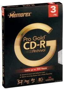 img 1 attached to 💿 Memorex Pro Gold Archival CDR 700MB, 80 min, 52x Speed (3-Pack)