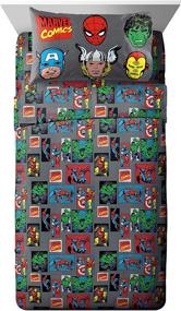 img 4 attached to Marvel Avengers Twin Sheet Set - Superheroes 🦸 Gray by Jay Franco: A Powerful Update for Any Bedroom