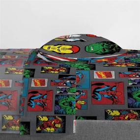 img 1 attached to Marvel Avengers Twin Sheet Set - Superheroes 🦸 Gray by Jay Franco: A Powerful Update for Any Bedroom