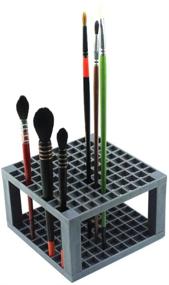 img 1 attached to Honbay 96 Holes Square Paint Brush Holder Organizer 🖌️ Pen Desk Stand: Optimal Storage Solution for Artists and Crafters