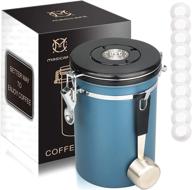 ☕️ magicafé airtight coffee bean storage - co2 valve vacuum sealed coffee container with scoop, blue, 21oz - ideal for coffee beans and grounds логотип