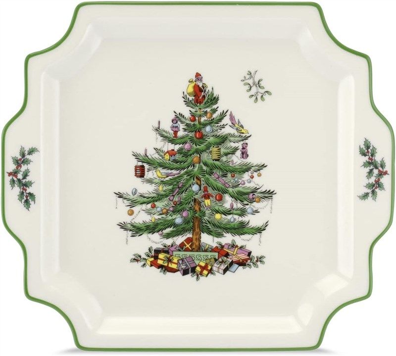 spode christmas square handled platter 로고