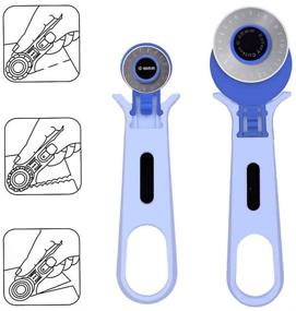 img 4 attached to Set of 2 TXIN Professional 28mm 45mm Rotary Cutter Tools - Ideal 🧵 for Sewing, Quilting, Patchwork, Leather Crafts, Fleece & More - Handheld, Portable Comfort Roller Cutter