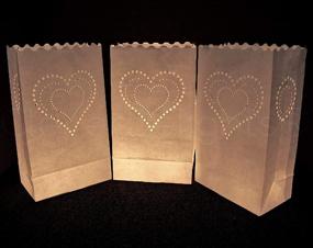 img 2 attached to ❤️ CleverDelights 30-Count White Heart of Hearts Luminary Bags - Ideal for Weddings, Parties, Christmas, and Holidays