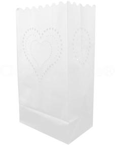 img 1 attached to ❤️ CleverDelights 30-Count White Heart of Hearts Luminary Bags - Ideal for Weddings, Parties, Christmas, and Holidays